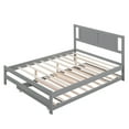 thumbnail image 6 of Aukfa Full Size Platform Bed with Trundle - Solid Wood Bed Frame for Kids Guests Bedroom - Gray, 6 of 8
