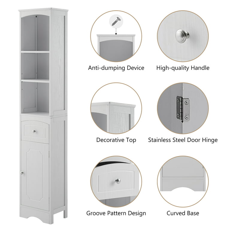 ONME Bathroom Storage Cabinet, Narrow Tall Slim Floor Cabinet – onmeus