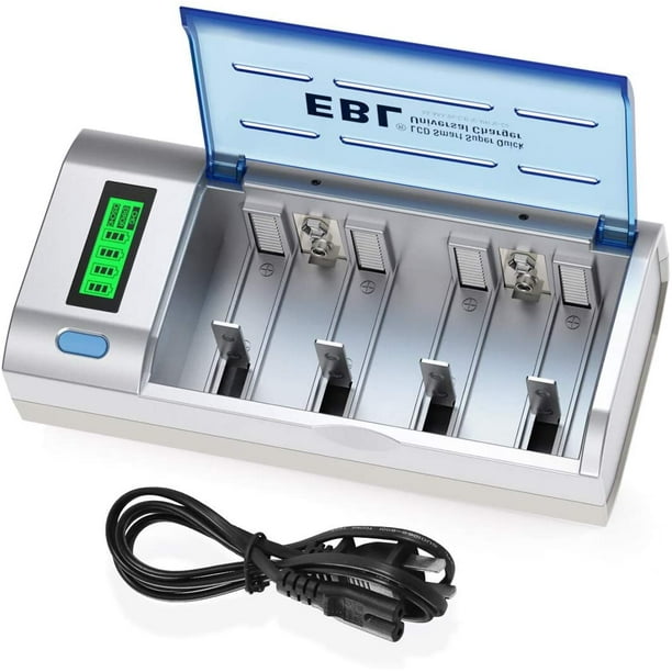 EBL Smart Battery Charger for C D AA AAA 9V NiMH NiCD Rechargeable