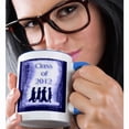 thumbnail image 2 of 3drose, Graduates Class of 2012 on Diploma Blue, 15oz Two-tone Blue Mug, 2 of 6
