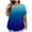 Blue, variant on JIUKE Plus Size Top for Women Summer Crew Neck Gradient Color T-Shirts Short Sleeve Casual Plain Tees