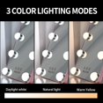 thumbnail image 3 of Miroir de Vanité avec Lumières, Écran Tactile LED Miroir de Maquillage Luminosité Réglable, 3 Modes d'Éclairage Couleur avec Support Portable Miroir Rose..., 3 of 8