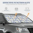 thumbnail image 3 of Kdxio Blue Flax Flowers Print 2-Piece Sun Shade Front Windshield - Foldable Car Front Window Sunshades for Most Sedans SUV Truck, 3 of 6