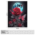 thumbnail image 4 of Chilfamy Roses Butterflies Moon Throw Blanket Lightweight Soft Flannel Blanket for Couch Sofa Bed All Seasons - Pack of 1 - Various Sizes Available 60x80in, 4 of 6