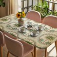 thumbnail image 3 of Vintage Palm Trees Table Cloths for 6 Foot Rectangle Tables, Summer Botanical Retro Watercolor Patio Waterproof Elastic Fitted Tablecloths, Washable Rectangular Table Cover for Camping, 3 of 8