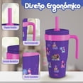 thumbnail image 3 of Magma Life Termo Acero Inoxidable para Niños Mini Flip de Las Guerreras K-Pop, 532 ml (18 oz), Doble Pared, Tapa Antiderrames con Popote, Mantiene Frío y Caliente, 3 of 7