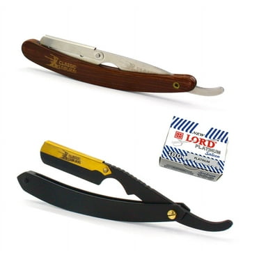 Classic Samurai CS-102 Matte Black Folding Straight Razor, Shavette ...