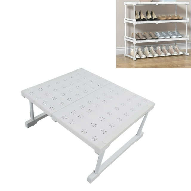 Étagère de Cuisine Extensible, Organisateur de Comptoir Réglable pour Salle de Bain et Garde-Manger, Structure en Métal Robuste, Blanc