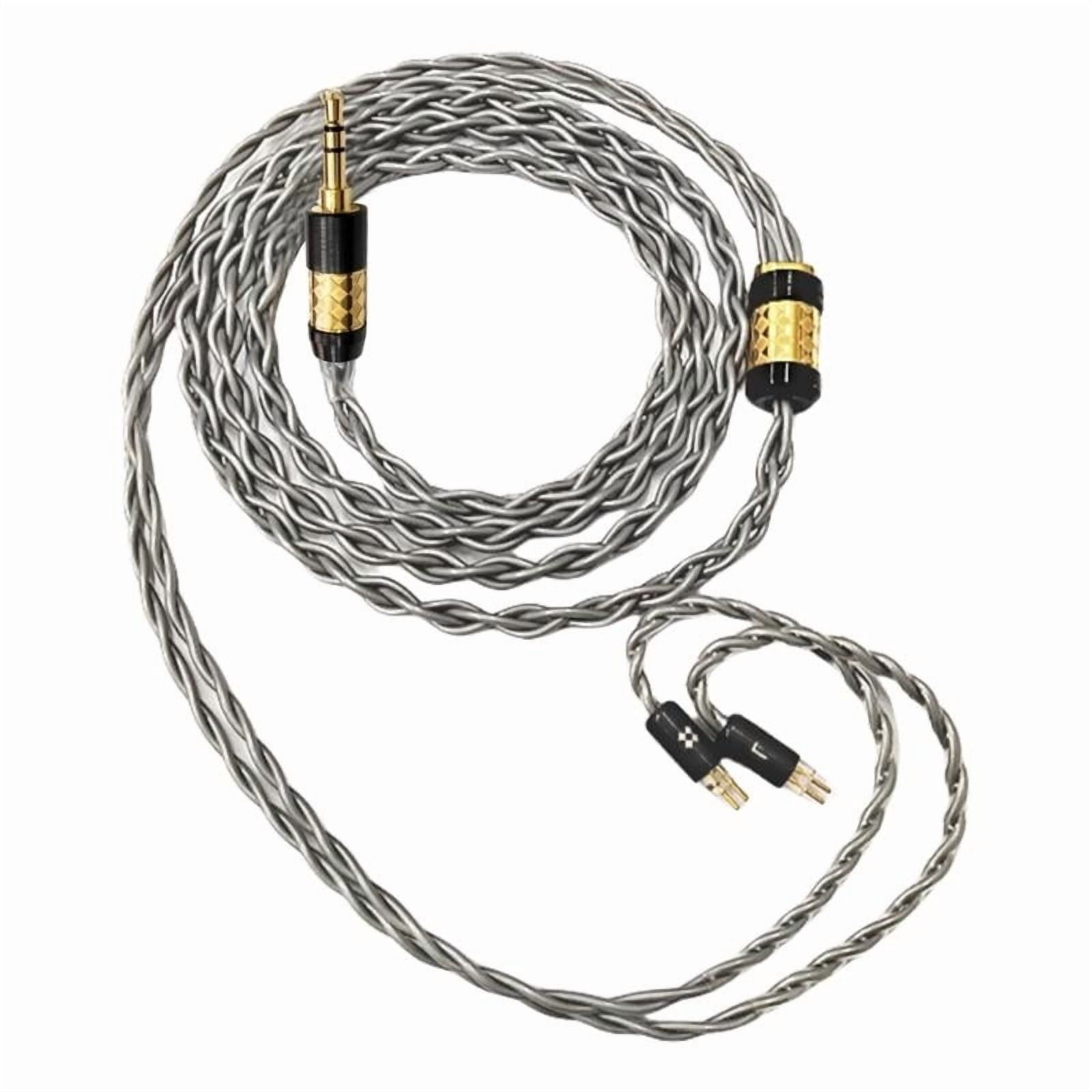 8 Core Upgrade Earphone Cable 0.78mm 2 Pin TRS Silver Plated Copper for Enhanced Audio Quality and Durability