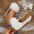thumbnail image 2 of Hopeusnice Women's Wedges Shoes Non-Slip Breathable Trendy Open Toe Sandals Soft Thick-Soled Wedge Heel PU Materials Summer Shoes Arch Support Shoes White 42, 2 of 9