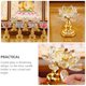 thumbnail image 3 of EeaseMX Candelabro de cristal con forma de loto, candelabro de oración para templo, suministro de Buda, 3 of 7