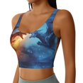 thumbnail image 2 of Daiia Red And Blue Fire Dragon A Printed Women's Sports Bra, Breathable Activewear Bra with U-Back Design and Removable Pads, Comfortable and Supportive for Yoga, Workout-Large, 2 of 8