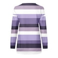 thumbnail image 5 of 2023 Chandail en Molleton de Mode pour Femmes 50 % de Rabais Liquidation Hauts pour Femmes Automne Manches Longues Chandail Ample Chemise Habillée Décontractée Dames Chandails en Molleton à Rayures Col Rond, 5 of 5