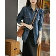thumbnail image 3 of Camisa vaquera, blusa de mujer, camisas occidentales, túnica, blusas con botones, 3 of 8