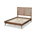 thumbnail image 4 of Baxton Studio Saki Mid-Century Modern Walnut Brown Finished Wood Full Size Platform Bed, 4 of 6