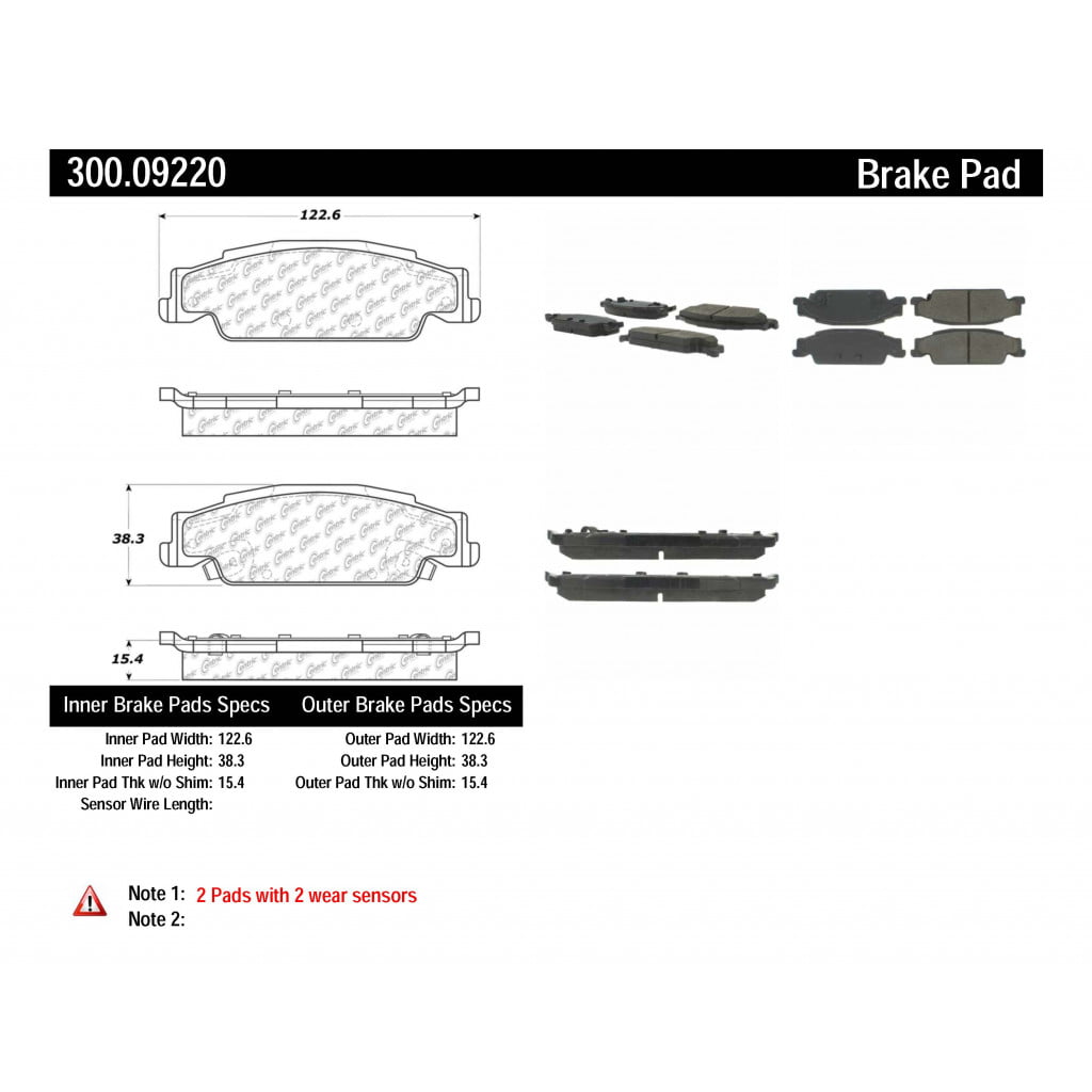 Centric Parts 300.09220 Semi Metallic Brake Pad with Shim 