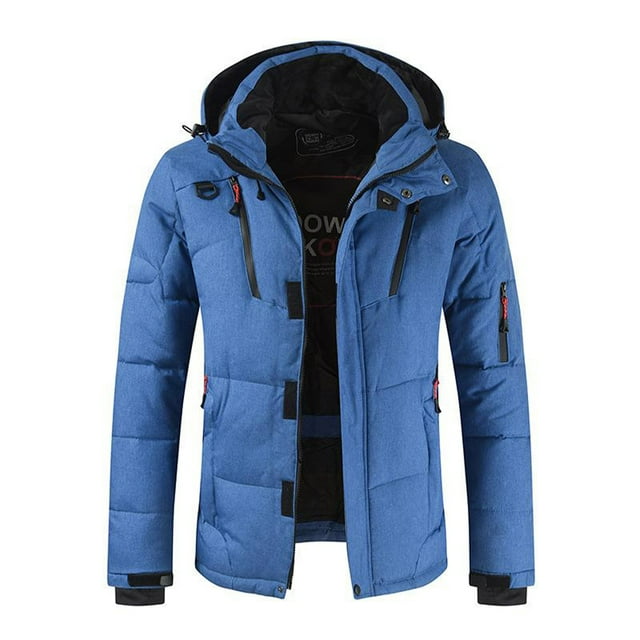 Guardoinrt Polyester Mens Duck Down Jacket For Ultimate Warmth And Style Wide Application Hooded Puffer Jacket blue 4XL