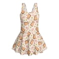 thumbnail image 4 of Xixirimido Capybara Floral Beige Print Girls Swimsuit Sleeveless One Piece Skirted Swimwear Modest Hawaiian Bathing Suit for Beach Water Park Kids Swim Dress, 3-4 Years, 4 of 7