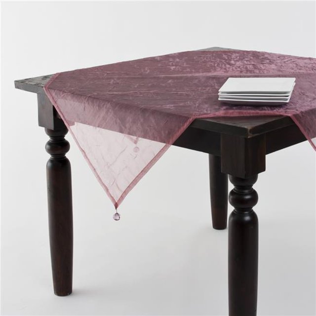 SARO 1212C.DR48S 48 in. Square Crushed Tissue Table Topper or Tablecloth - Dusty Rose
