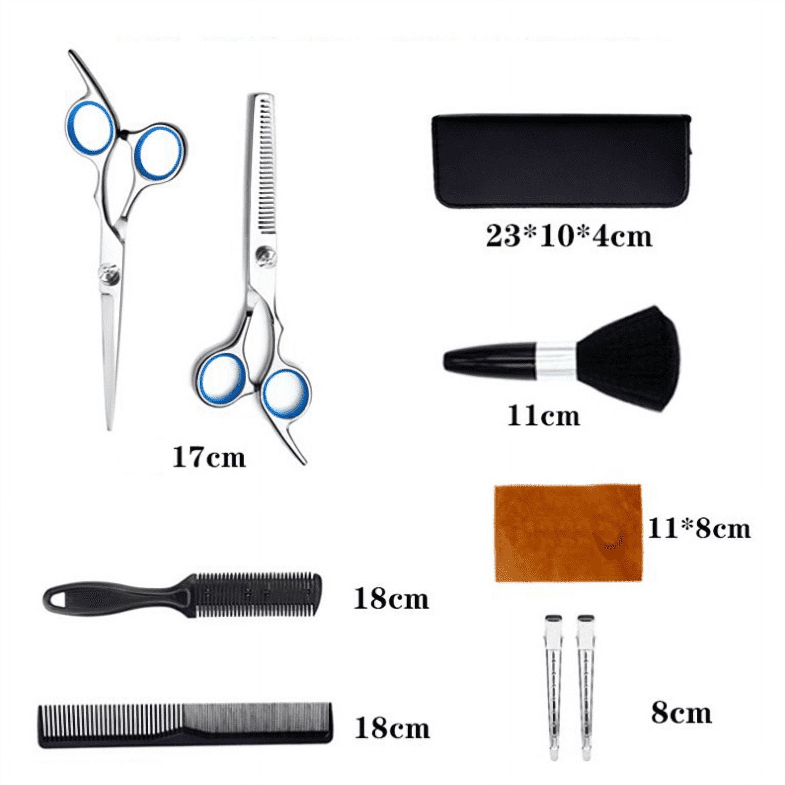Suptree Professional Hair Cutting Scissors Tools for Women Men, 10 Pcs Haircut Kit Scissors for Cutting Hair, Size: One Set, Black
