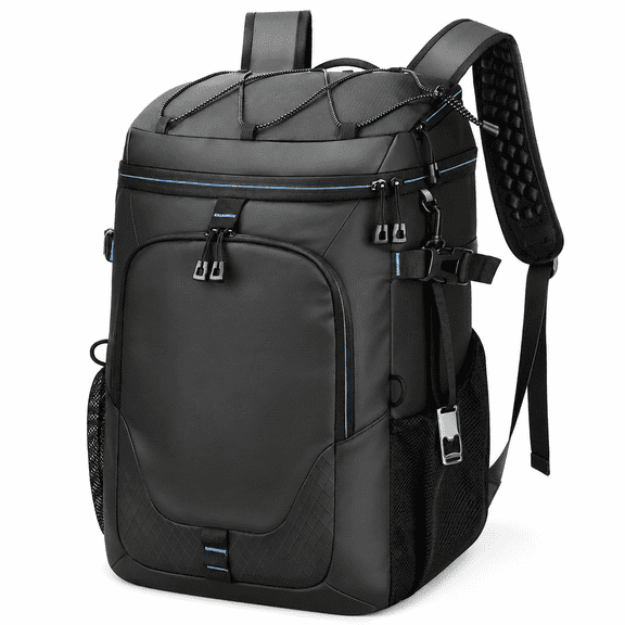 Black 36 Can Insulated Leak Proof Cooler Backpack for Outdoor Travel Camping Lunch
