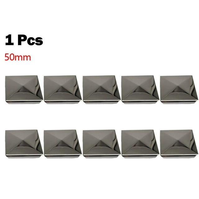 GLFILL 1 Pce Capuchon de Poteau Carré en Acier Inoxydable à Acier Galvanisé Capuchon en Forme de Pyramide Décoration de Colonne de Jardin Maison 10 Pcs 50mm