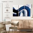 thumbnail image 4 of Elephant Stock Blue Abstract Curves Wall Art - Horizontal Multi Panel Canvas - Living Room Wall Decor - Abstract Multi Panel - Gray And Blue Decor - 23" x 14", 4 of 4