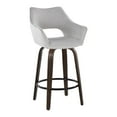thumbnail image 4 of Mustang 26" Fixed-Height Counter Stool Set of 2 with Backs, Counter Height Chairs, Counter Height Stools Swivel, Swivel Counter Stools For Kitchen Island (Grey Fabric), 4 of 6