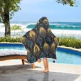 thumbnail image 3 of Yayeee Kids Hooded Towel with Hand Pockets Beach Soft Absorbent Bath Wrap 50 x 23.5 inch, Navy Blue Art Pattern, 3 of 5