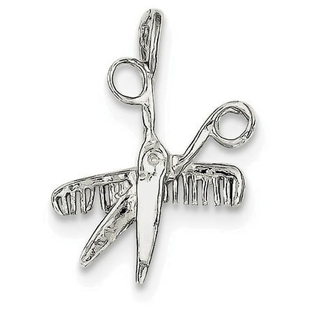 Finejewelers Sterling Silver Comb and Scissors Charm