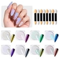 thumbnail image 1 of Polvo de uñas con forma de escarabajos cromado metalizado, efecto espejo, 8 colores, 1 of 7