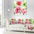 thumbnail image 3 of Designart Roses and Gerber Flowers Watercolor - Floral Throw Pillow - 18x18, 3 of 5