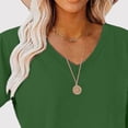 thumbnail image 5 of Otntypg Womens T Shirts Plus Size Casual Summer Long Sleeve V Neck Basic Solid Color Tunic Blouse Casual Loose Fit Soft Spring Tees Tops Green XXXXL, 5 of 5