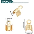 thumbnail image 3 of 100Pcs 304 Stainless Steel Folding Over Crimp Cord Ends Terminators Crimp End Tips Cord Pinch Crimp Ends Metal Ends Tips Jewelry Connector for Bracelet Jewelry Making, 3 of 6