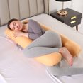 thumbnail image 2 of SHANNA U-Shape Pregnancy Pillow 51 Inch Maternity Pillow with Washable Cover Nursing Support Cushion for Pregnant Women Side Sleeping (Camel,Fill Material is Cotton), 2 of 8
