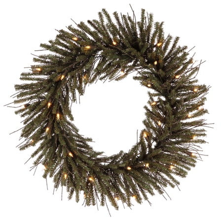 Vickerman 24 Vienna Twig Artificial Christmas Wreath Warm White Dura-lit LED Mini Lights