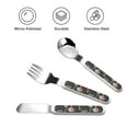 thumbnail image 3 of Salouo Fox In The Forest Pattern 3 Pieces Toddler Utensils, Kids Silverware Set Stainless Steel Utensils for Kids Children Safe Spoons Forks & Knife Dishwasher Safe, 3 of 8