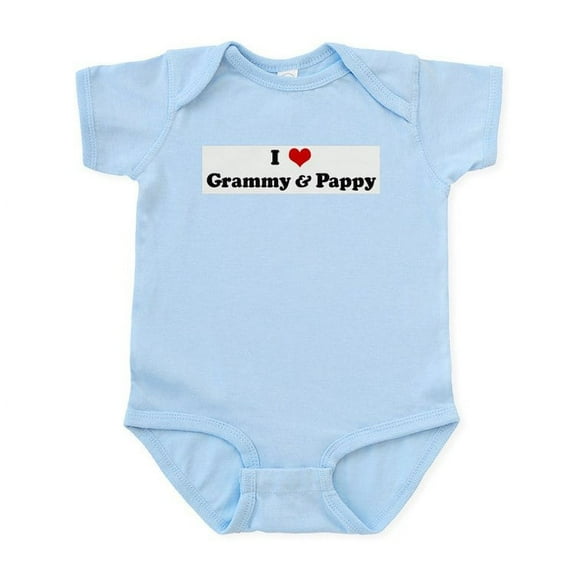 CafePress - I Love Grammy & Pappy Infant Bodysuit - Baby Light Bodysuit, Size Newborn - 24 Months