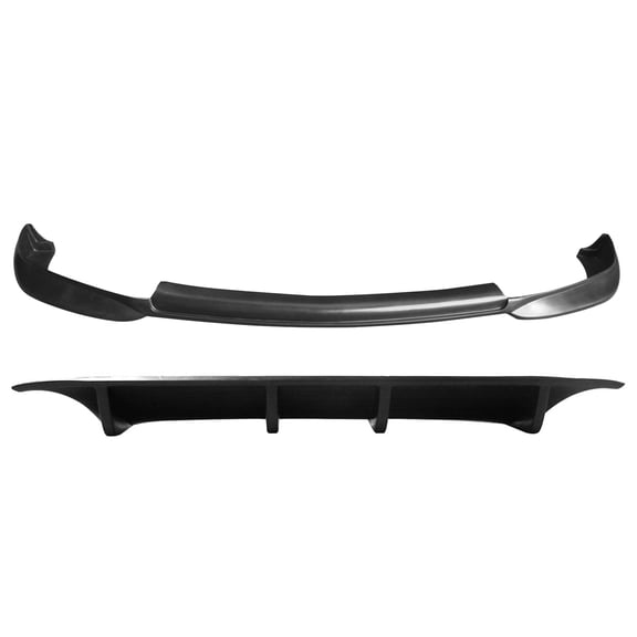 Ikon Motorsports Rear Bumper Diffuser Lip   Front Bumper Lip Compatible with 2009-2015 Nissan Maxima Sedan 4DR VIP Style PU Unpainted Black Underbody Diffuser Upgrade Spoiler Air Dam Chin Valance