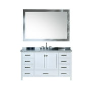 ARIEL CAMBRIDGE 61 IN. SINGLE RECTANGLE SINK VANITY SET IN WHITE