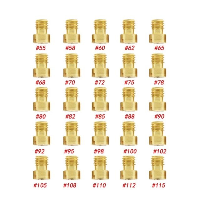 10Pcs Delloreto PHBG VHBT Racing Main Jet # 55- # 115 Carburetor Nozzle Main Jet Attachment