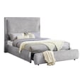 thumbnail image 1 of Lit Grand Reby avec Pied de Lit de Rangement - Revêtement en Chenille Gris, 1 of 10