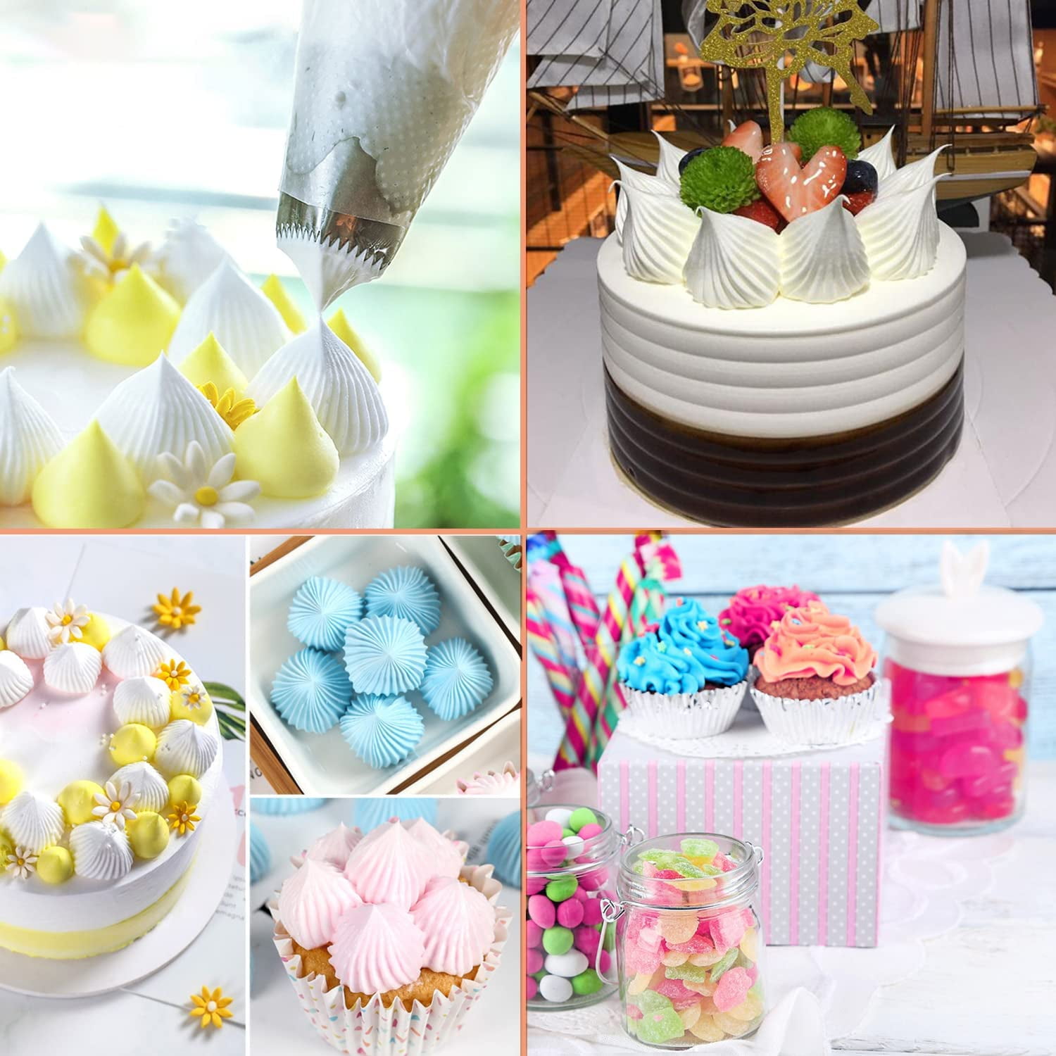 extra large piping tips set stainless steel round piping tips star square wide piping tip jumbo piping tips eclair churro meringue for cake cupcake cookie decorating 4 pcs F02 F06 9FT R22L Walmart