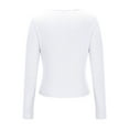 thumbnail image 5 of Aloohaidyvio Long Sleeve T Shirt for Women No Boundaries Square Neck Going Out Tops Double Lined Tight Shirt Y2K Crop Top Slim Fit, 5 of 7