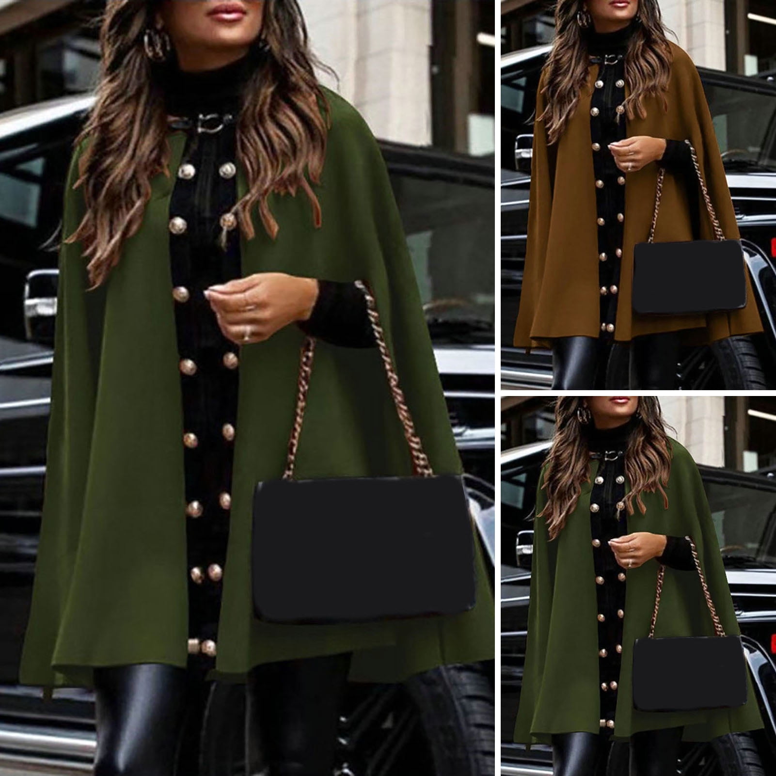 Metallic Accent Cape-Sleeve Coat - Women - Ready-to-Wear