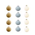 thumbnail image 1 of Dgankt - 12 bolas navideñas de terciopelo flocadas, adornos de plástico para árbol de Navidad, adornos colgantes decorativos para árbol de Navidad de 3,14 pulgadas, 1 of 1