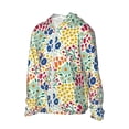 thumbnail image 2 of Pofeuu Cartoon Flowers Print Sun Protection Outdoor Lightweight Full Zip UV Cooling Hoodie Long Sleeve Summer Clothing for Outdoor Hiking-Small, 2 of 5
