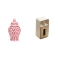 thumbnail image 1 of Jarrón de con tapa, ideal para arreglos florales y almacenamiento decorativo. También sirve como caja de pañuelos desechables multiusos y se, 1 of 8