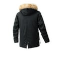 thumbnail image 3 of YLSDY Men's Winter Jacket Faux Fur Hood Thick Warm Fleece Lined Windproof Waterproof Snow Coat Outerwear Thick Warm Winter Jacket Black L, 3 of 3