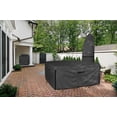 thumbnail image 6 of 600d Tough Canvas Heavy Duty Square Patio Table And Chair Cover - Waterproof Outdoor General Purpose Furniture Covers 54 Inch  Black, 6 of 7